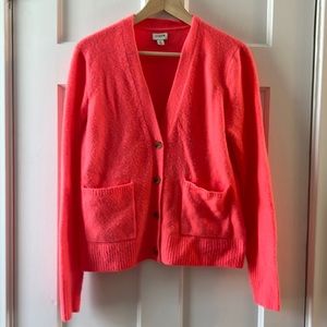 J.Crew mercantile “neon rose” sweater cardigan